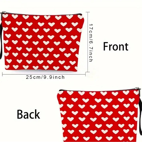 Elle Red & White Hearts Cosmetics Bag - Picture 3 of 7